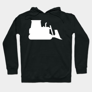 White Bulldozer Silhouette Design Hoodie